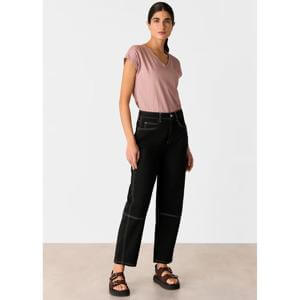 Whistles Dusty Pink Willa V Neck Cap Sleeve Tee
